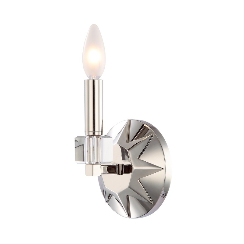 Crystorama 8851-PN Carson One Light Wall Sconce Polished Nickel