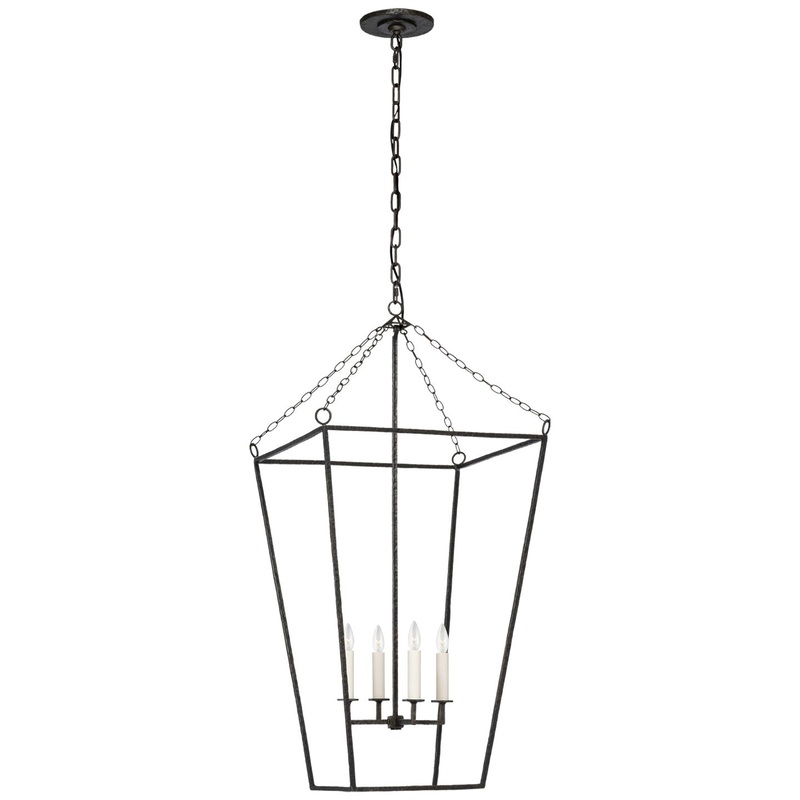 LED Lantern from the Malloy Collection in Aged Iron Finish by Visual Comfort Signature