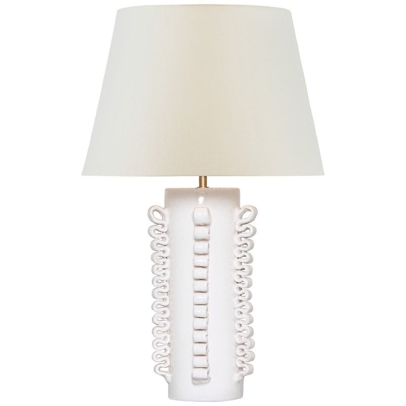 LED Table Lamp from the Amandine Collection in Glossy White Crackle Finish by Visual Comfort Signature