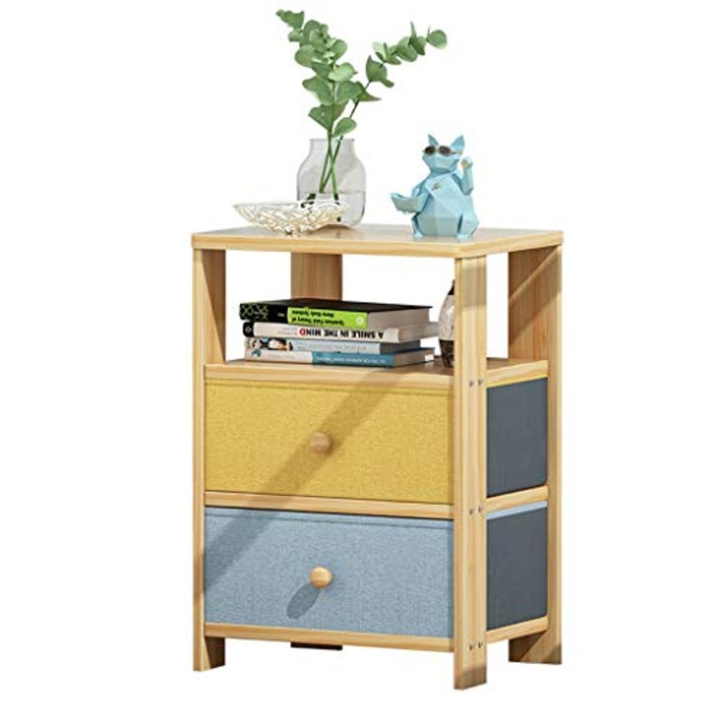 LICHUAN Tavolino moderno comodino con ripiano portaoggetti comodino con cassetto organizer per riporre oggetti, scrivania e camera da letto, tavolino da montare