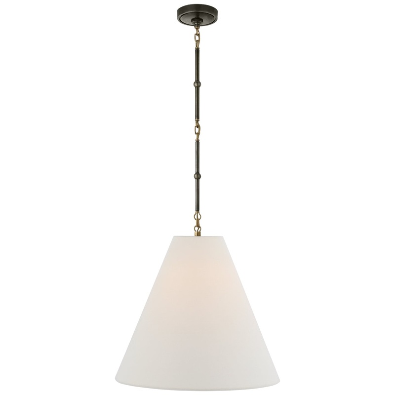 One Light Hanging Lantern from the Goodman Collection in Bronze With Antique Brass Finish by Visual Comfort Signature