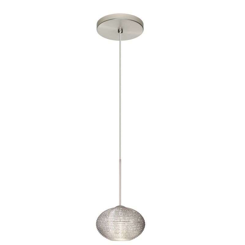 One Light Pendant from the Lasso Collection in Satin Nickel Finish by Besa