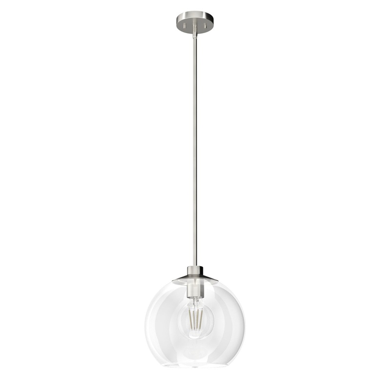 One Light Pendant from the Xidane Collection in Brushed Nickel Finish by Hunter