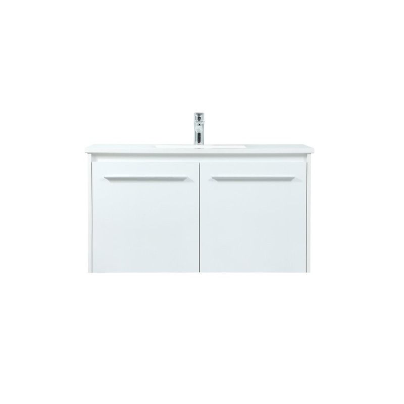 Single Bathroom Vanity from the Penn Collection in White Finish by Elegant Lighting