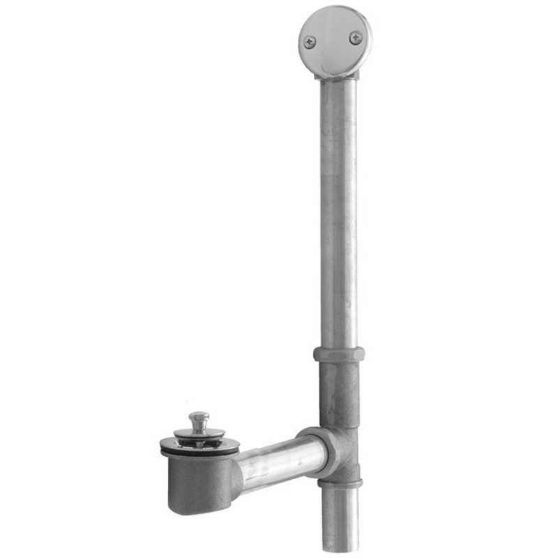 Tub Drain Bottom Outlet Lift & Turn with Faceplate 2 Hole Fully Polished & Plated Waste Matte Black Fixed 1-1/2 Inch Brass 10 Inch
