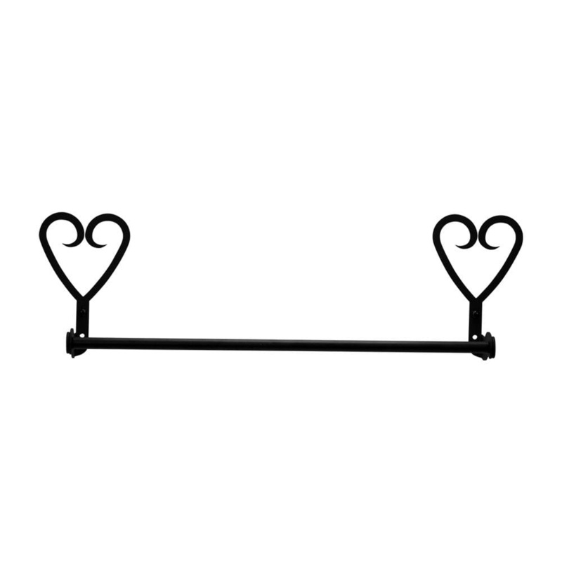 Village Wrought Iron TB-51-L Heart Towel Bar Large