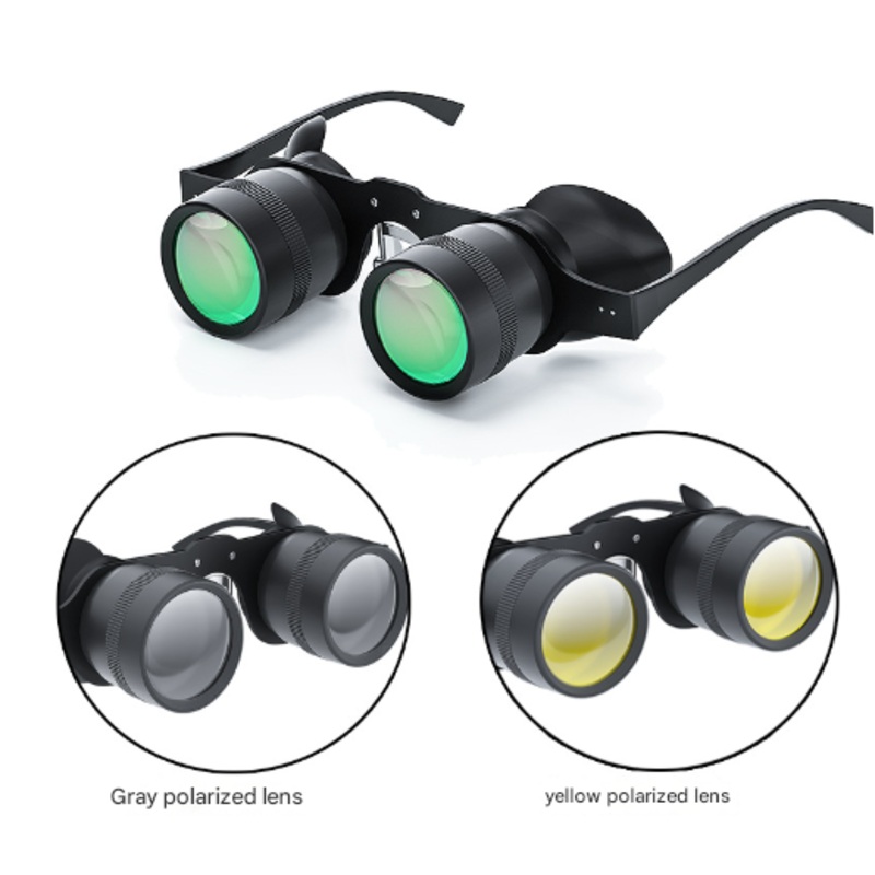 10x Telescope + Red Polarised + Grey Polarised Lens 10x HD Fishing Binocular Glasses – Polarized Zoom for Float Watching