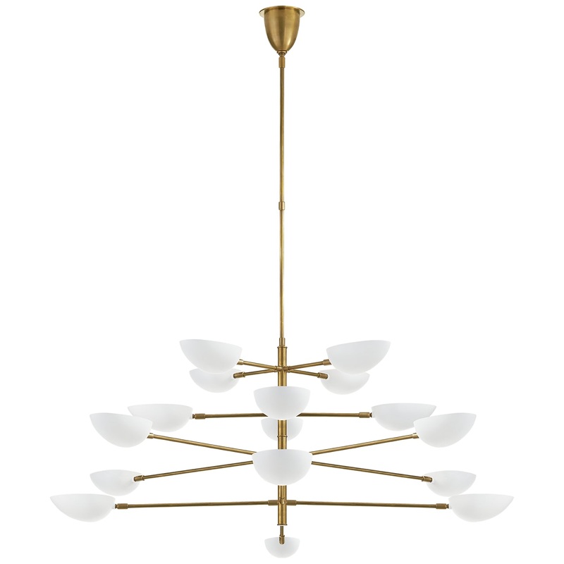 16 Light Chandelier from the Graphic Collection in Hand-Rubbed Antique Brass Finish by Visual Comfort Signature
