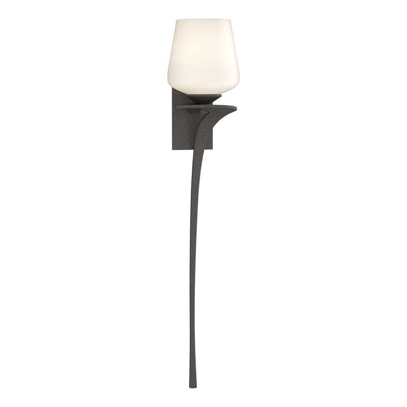 Antasia Single Glass 1-Light Sconce Natural Iron Right