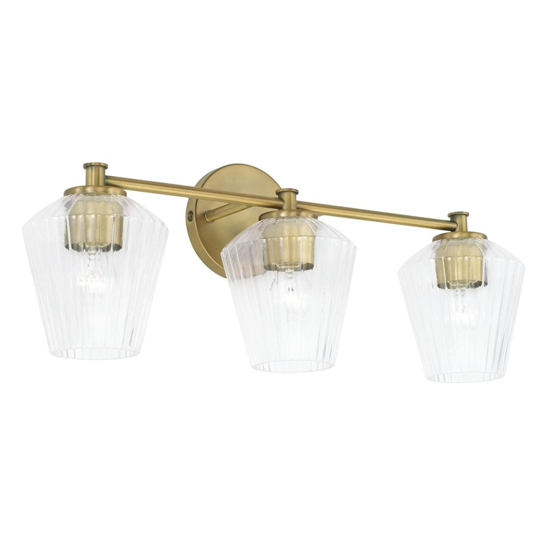 Capital Lighting 141431AD-507 Beau 3 Light Vanity Aged Brass