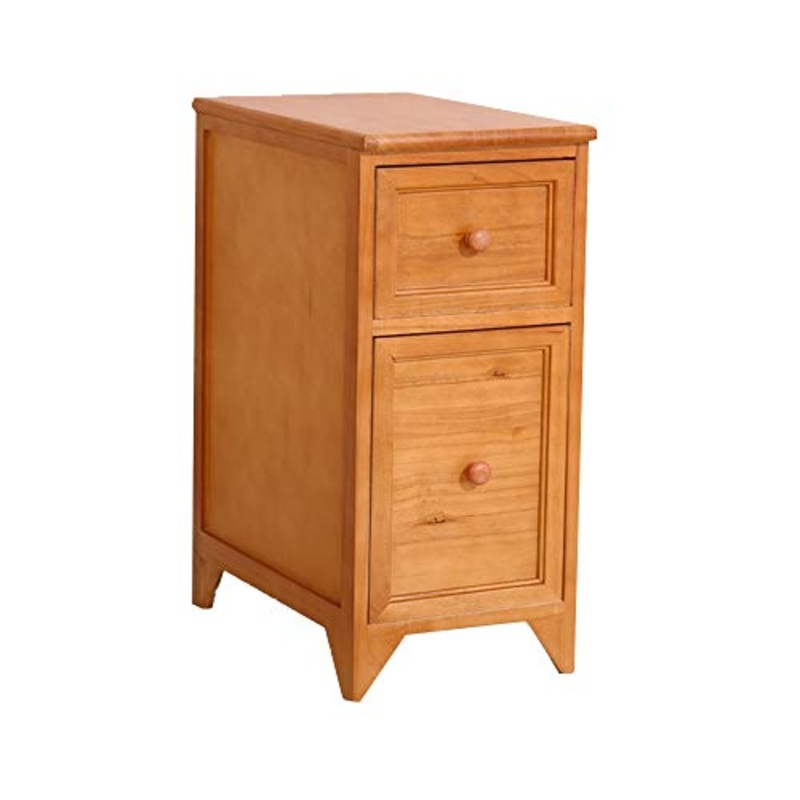 Comodino HAIZHEN Legno massello con 2 cassetti W-20-25-30cm Armadietto a Fessura Ultra Stretta for Camera da Letto for Piccoli Appartamenti (Size : 20 * 40 * 53cm)