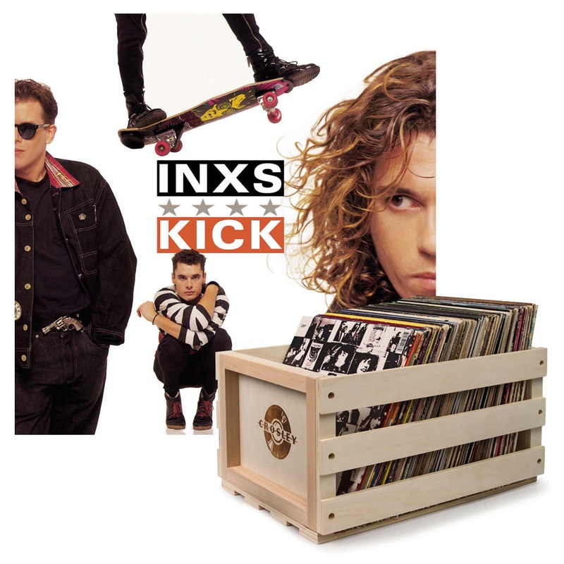 Crosley Record Storage Crate & Inxs Kick – Vinyl Album Bundle