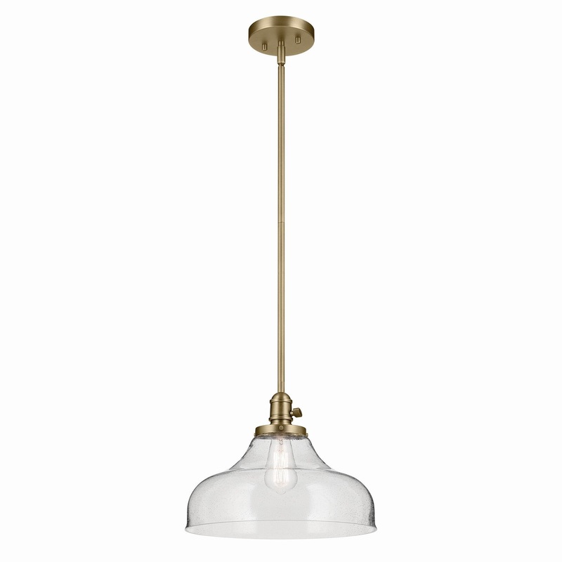 Kichler 43906NBR One Light Pendant, Natural Brass