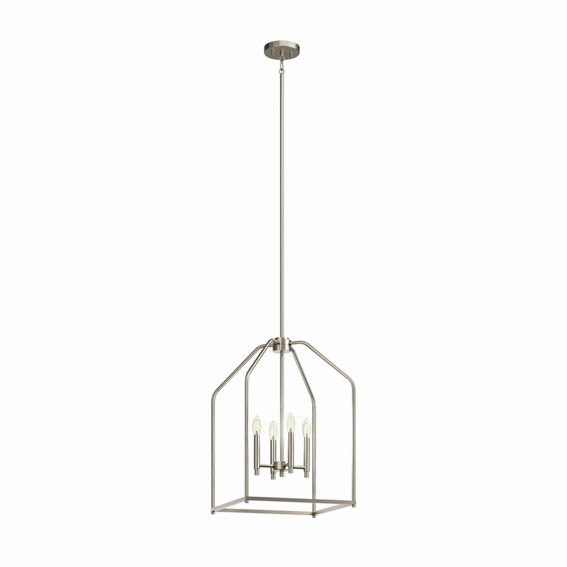 Kichler 52722NI Four Light Foyer Pendant, Brushed Nickel