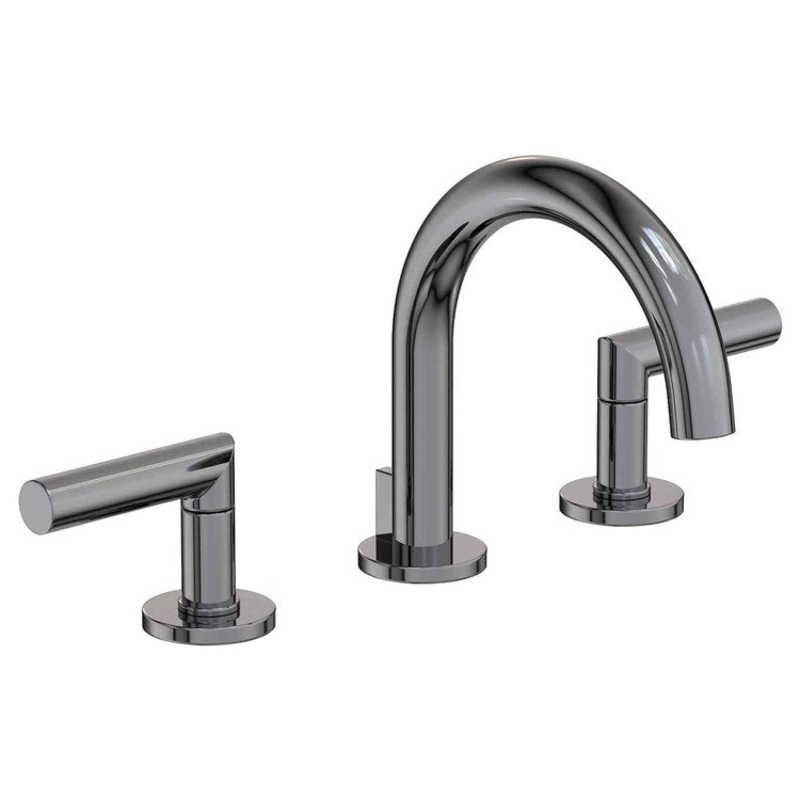 Lavatory Faucet Pavani Widespread 8 to 20 Inch Spread 2 Lever ADA Midnight Chrome 1.2 Gallons per Minute Brass Spout Height 3-1/8 Inch