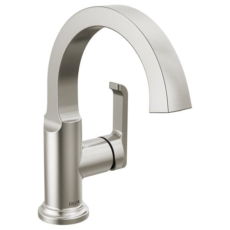 Lavatory Faucet Tetra 4-11/16 Inch Spread 1 Lever ADA WaterSense Lumicoat Stainless 1.2 Gallons per Minute