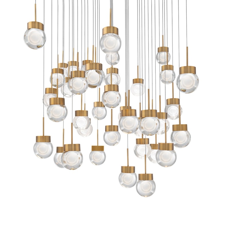 LED Pendant from the Double Bubble Collection in Aged Brass Finish by Modern Forms