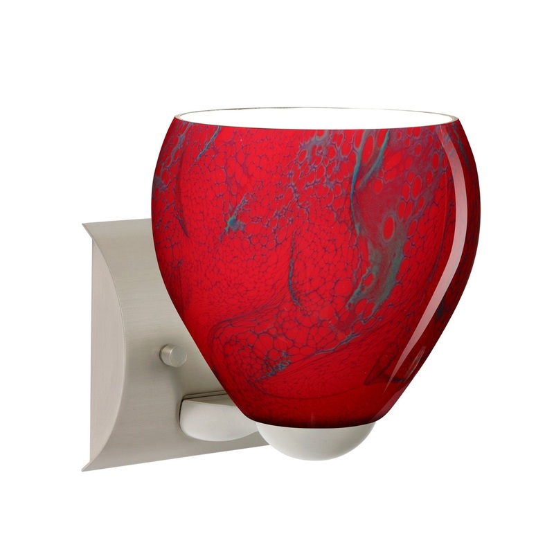 One Light Wall Sconce from the Bolla Collection in Satin Nickel Finish by Besa