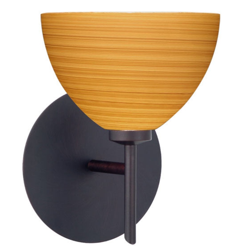 One Light Wall Sconce from the Brella Collection in Bronze Finish by Besa