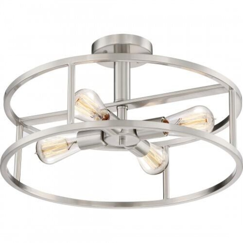 Quoizel NHR1718BN New Harbor Semi flush 4 light brshd nkl Semi-Flush Mount