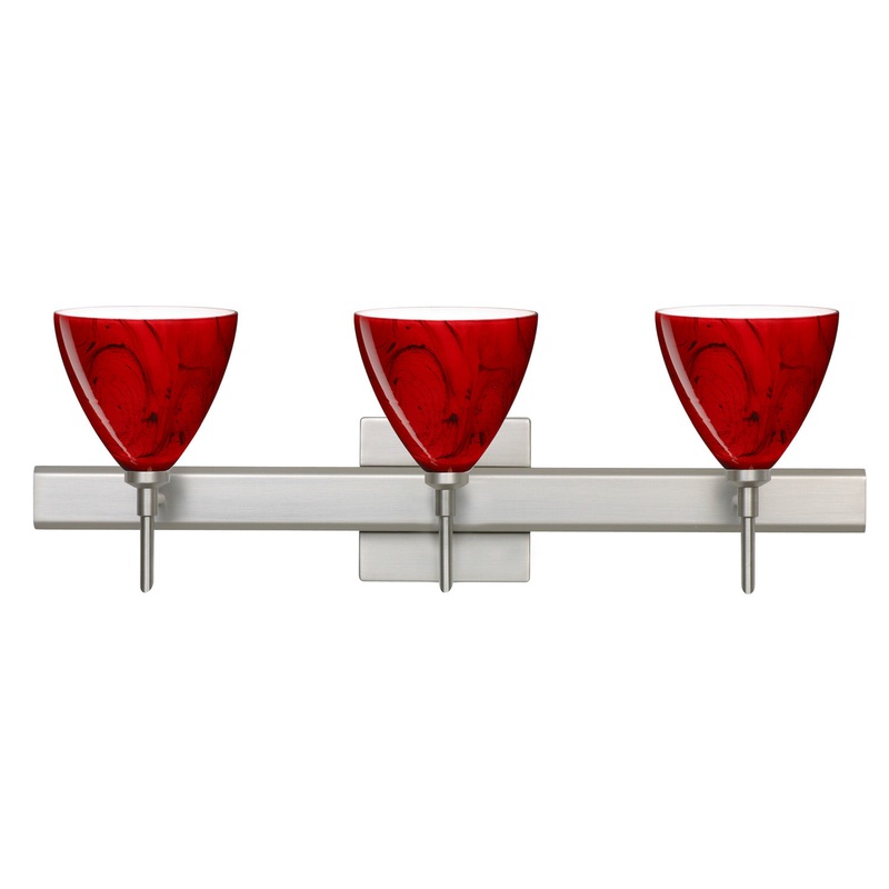 Three Light Wall Sconce from the Mia Collection in Satin Nickel Finish by Besa