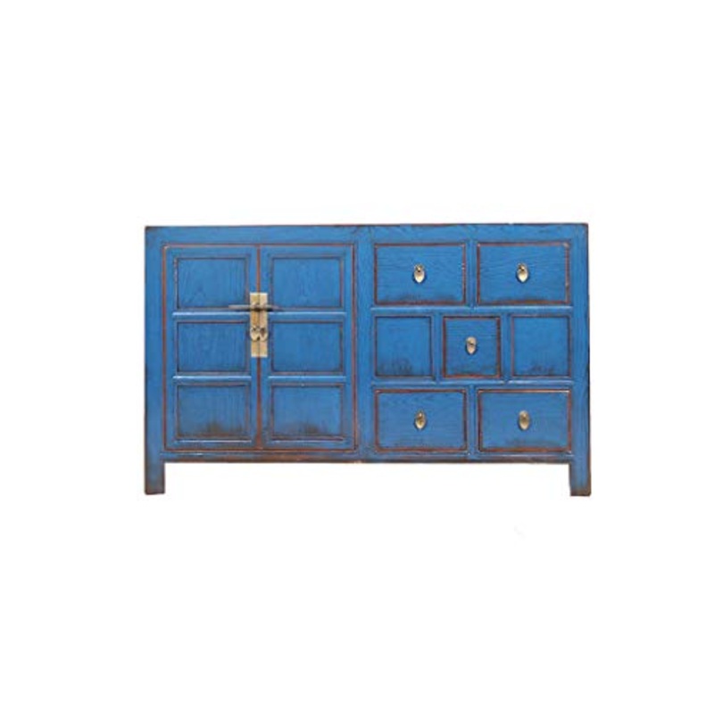 Yajutang China – Credenza con 2 ante e 5 cassetti, colore: Blu