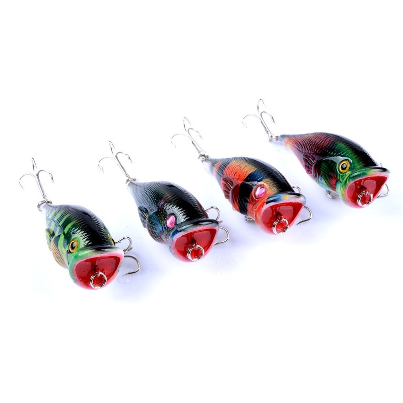4X 6.5cm Popper Poppers Fishing Lure Lures Surface Tackle Fresh Saltwater