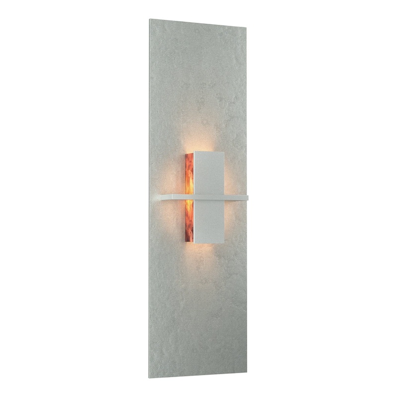 Aperture Vertical Sconce Vintage Platinum Topaz Glass (ZB)
