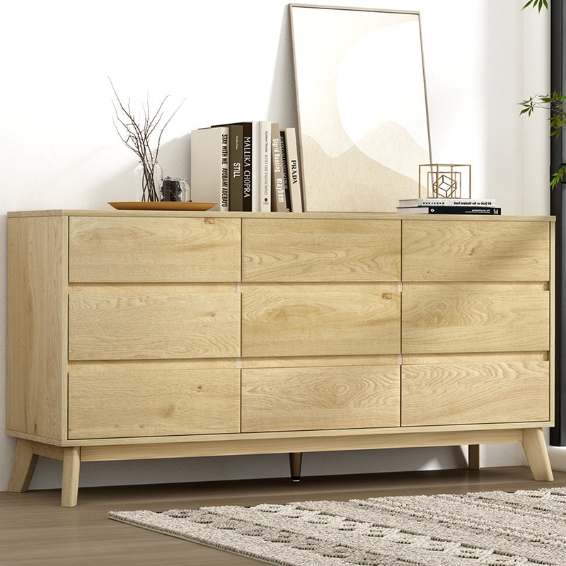 Artiss 9 Chest of Drawers Tallboy Cabinet – XAVI Pine