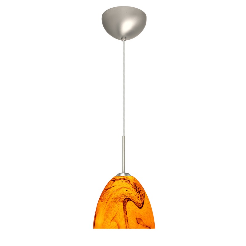 Besa 1BC-7572HB-MED-SN Sasha One Light Pendant Satin Nickel