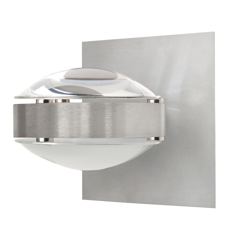 Besa OPTOS1W-CLFR-BA Optos One Light Wall Sconce Brushed Aluminum