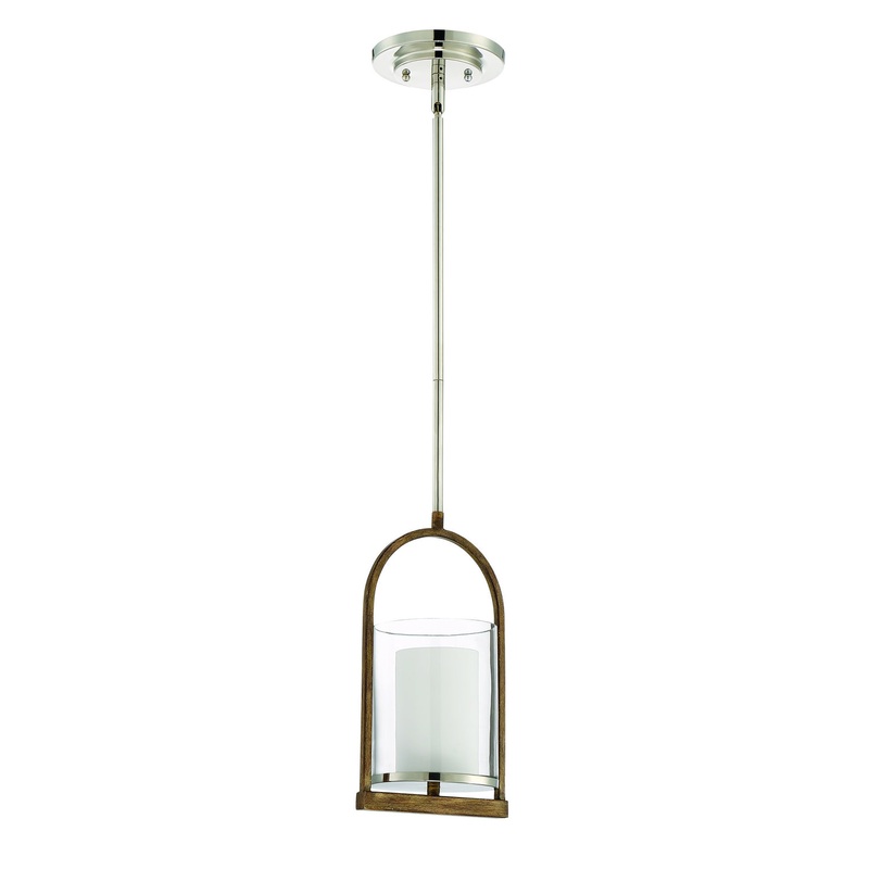 Craftmade 46491-PLNWB Lark One Light Pendant Polished Nickel/Whiskey Barrel (Discontinued)