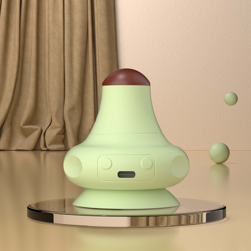 Green [Stone + Hot Compress] Silicone Fascial Massage Ball with Suction – Muscle Relaxation for Yoga and Therapy