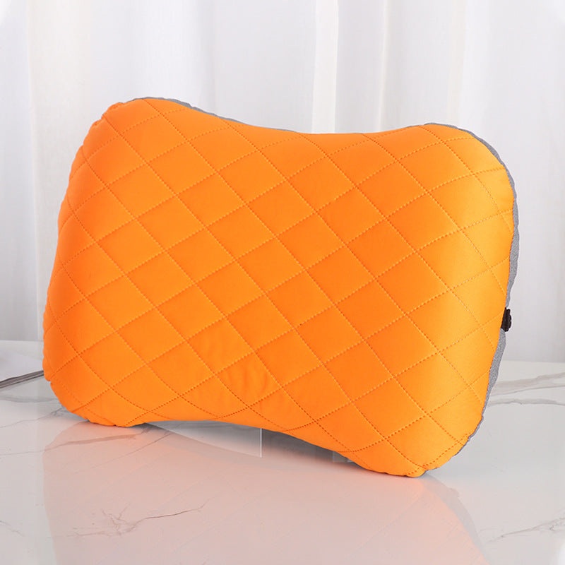 Inflatable Camping Pillow – Lightweight 46x32x12cm Travel Pillow 180g in Orange
