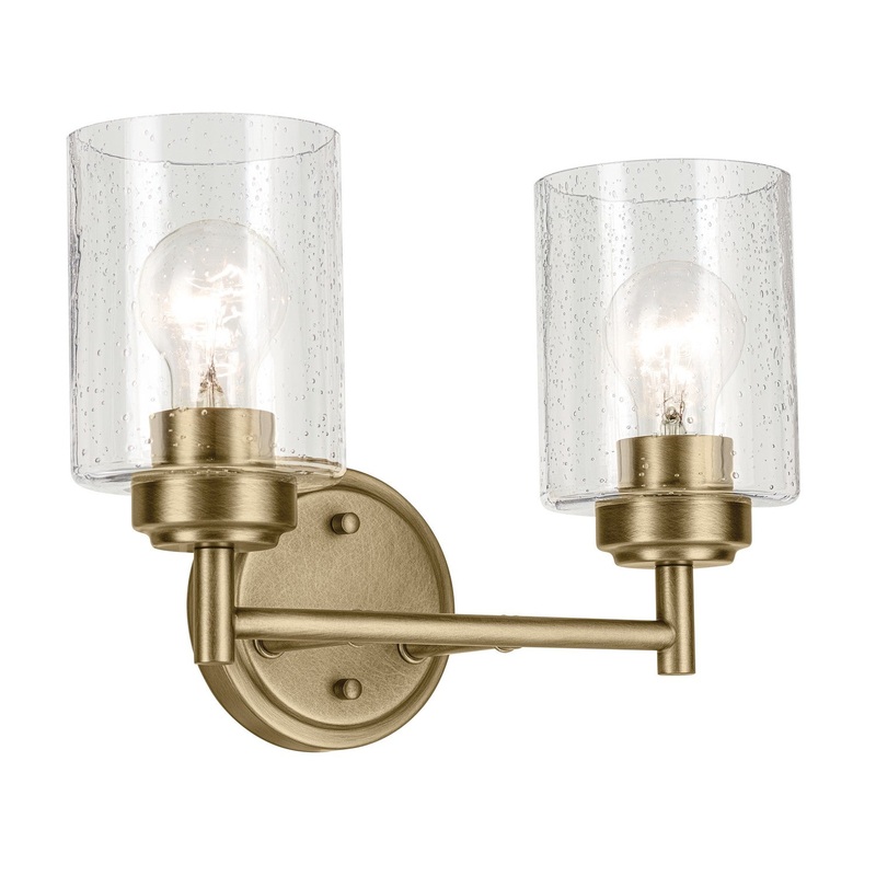 Kichler 45885NBR Two Light Bath, Natural Brass