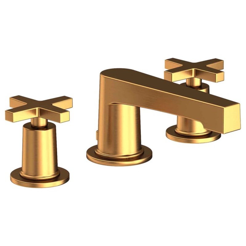 Lavatory Faucet Dorrance Widespread 8 to 20 Inch Spread 2 Cross ADA Satin Gold PVD 1.2 Gallons per Minute Brass Spout Height 2-5/16 Inch