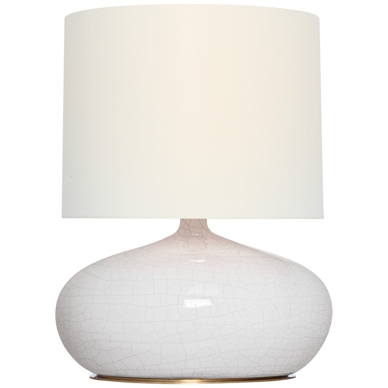 LED Table Lamp from the Olinda Collection in Crackled Ivory Finish by Visual Comfort Signature