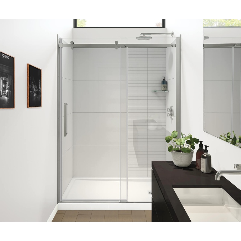 MAAX 138541-810-084-000 Halo Pro GS 56  -59 X 78  in. 8mm Sliding Shower Door for Alcove Installation with GlassShield glass in Chrome
