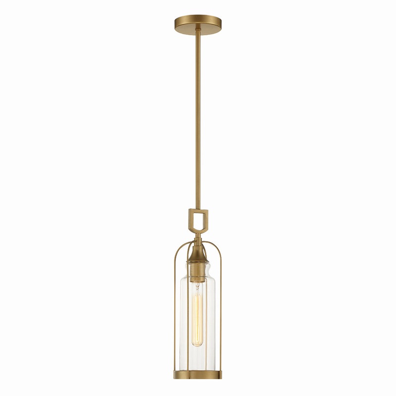 One Light Outdoor Pendant from the Yasmin Collection in Aged gold Finish by Eurofase