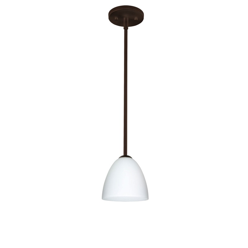 One Light Pendant from the Vila Collection in Bronze Finish by Besa