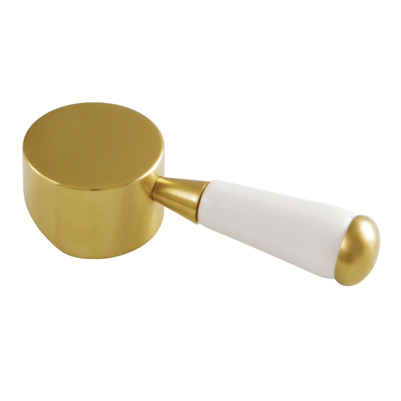 Paris KSH7417DPL Porcelain Lever Handle, Brushed Brass