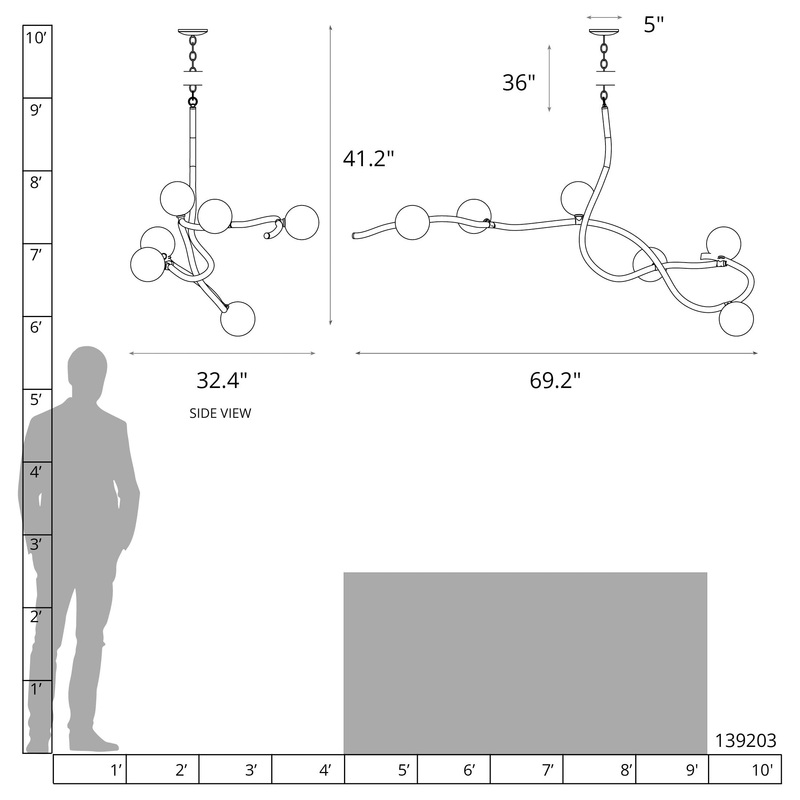 Slide XL 6-Light Pendant Black