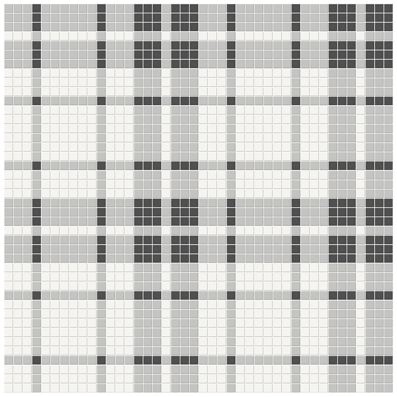 Soho Midnight Blend Plaid Pattern Matte Porcelain Mosaics. 1 Sheet = 1.24 Sq. Ft.