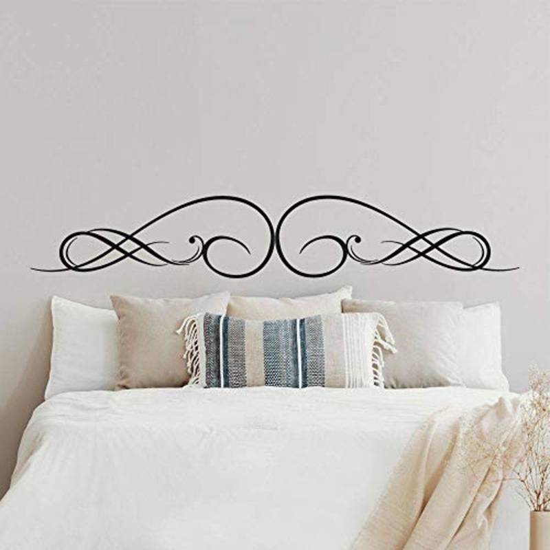 T-MK376 – Adesivi per testiera del letto, 24 x 140 cm, colore: Nero