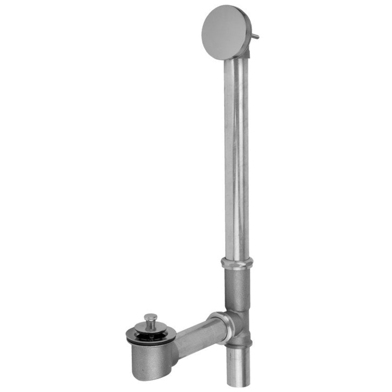 Tub Drain Bottom Outlet Lift & Turn with Faceplate Round Waste Polished Chrome Brass 6 Inch