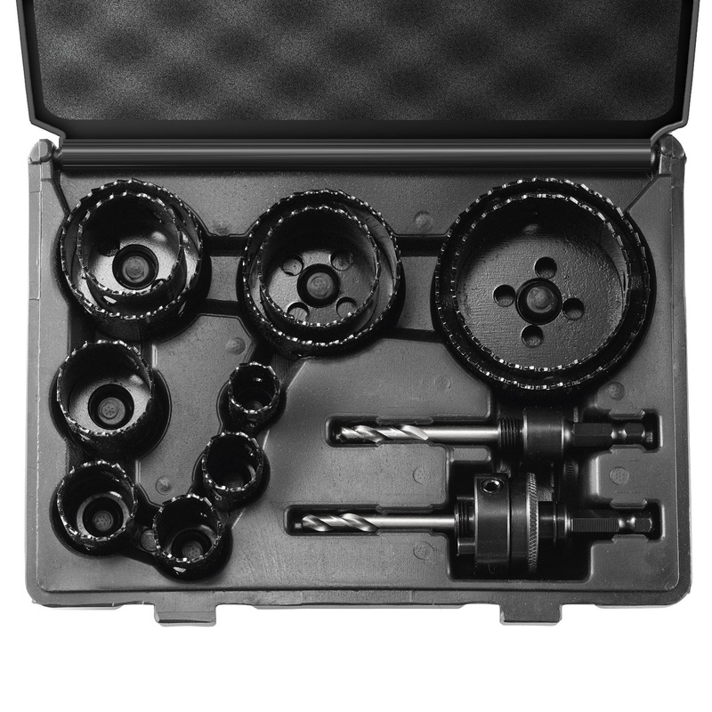 VEVOR Hole Saw Kit, 11 PCS Saw Blades, 2 Drill Bits, 1 Hex Wrench, Bi Metal M42 Hole Saw Set with Carrying Case, General Purpose Size from 3/4″ to 3″, Ideal for Wood Board, Iron and Plastic Plate