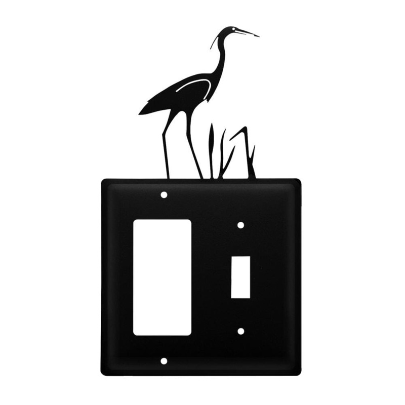 Village Wrought Iron EGS-133 Double Heron Single GFI and Switch Cover CUSTOM Product
