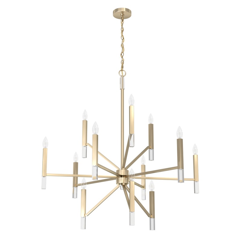 12 Light Chandelier from the Sunjai Collection in Alturas Gold Finish by Hunter