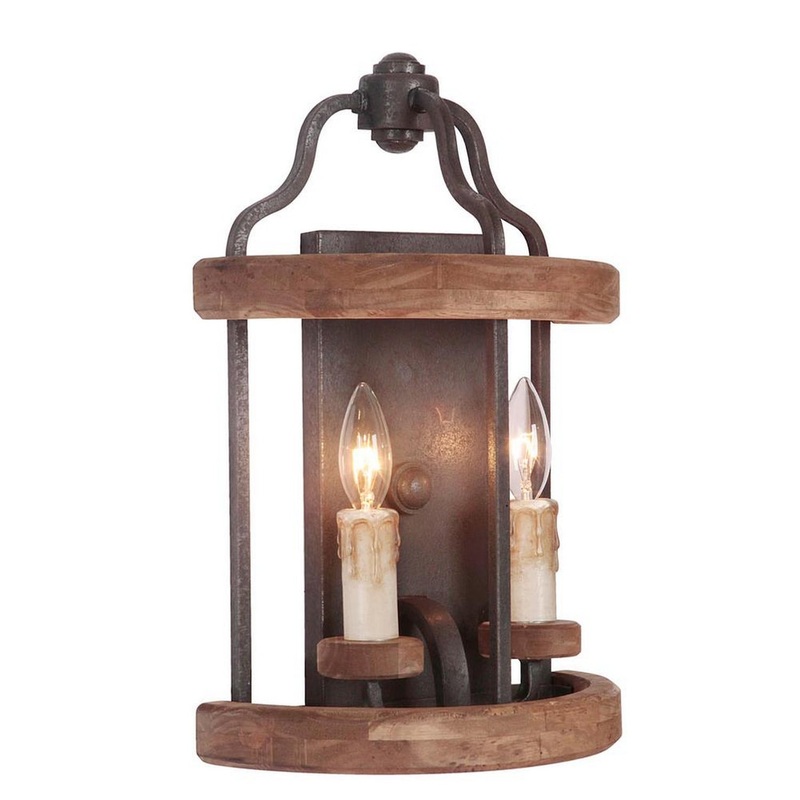 Craftmade 36502-TBWB Ashwood Two Light Wall Sconce Textured Black/Whiskey Barrel (Discontinued)