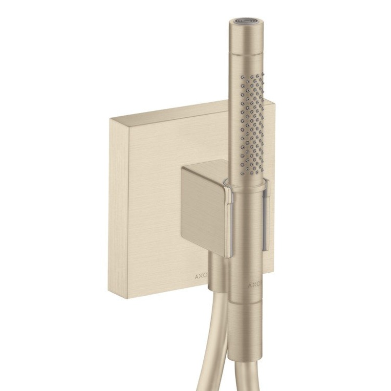 Handshower Holder Starck Organic Wall Mount with Outlet Handshower & Hose Brushed Nickel Brass WaterSense